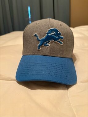 NFL Team Apparel Black & Gray Detroit Lions Embroidered Hat